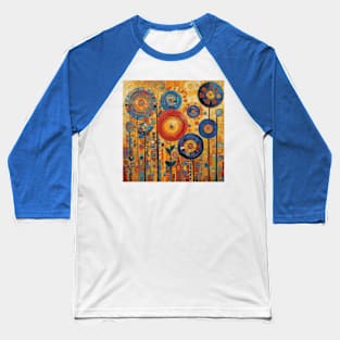 Abstract Flowers in a Garden Landscape After Klimt Baseball T-Shirt